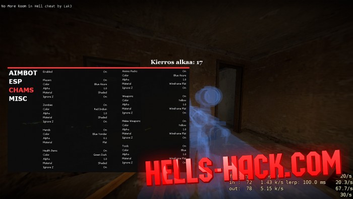 Читы на No More Room in Hell Cheat Aimbot, Chams, Wallhack, Esp Items 2021
