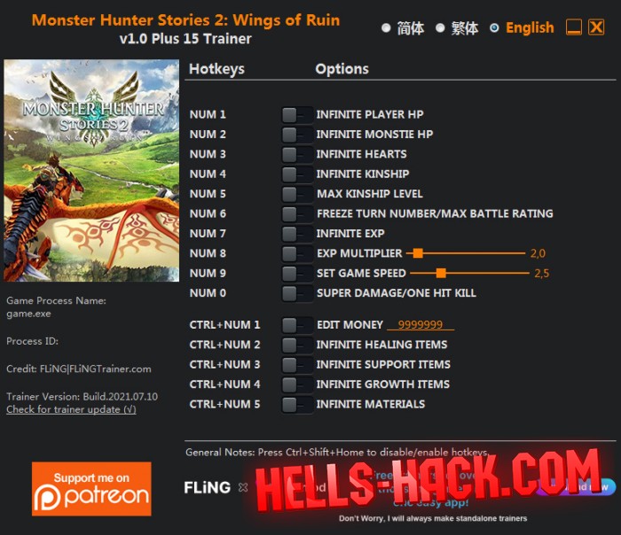 Читы для Monster Hunter Stories 2: Wings of Ruin Cheat Бессмертие, Деньги 2021