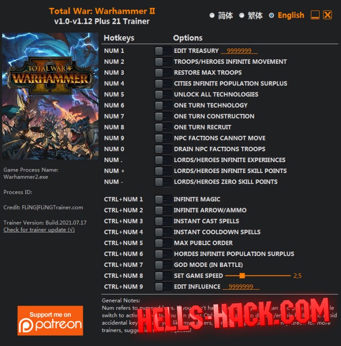 Читы для Total War: Warhammer II Cheat Бессмертие, Восстановить войска 2021