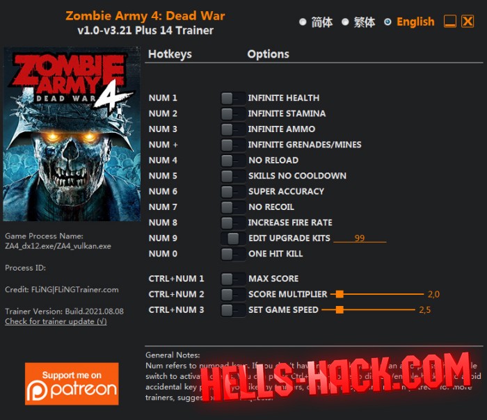 Читы для Zombie Army 4 Dead War Cheat Бессмертие, Дамаг, Без отдачи, 2021