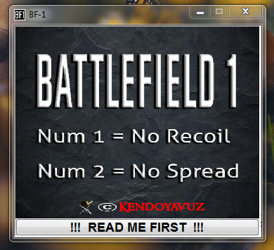 Чит для BF1 battlefield 1 Trainer No Recoil, No Spread
