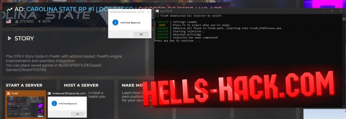 Инжектор для GTA 5 FiveM Injector FiveM Bypass 2021