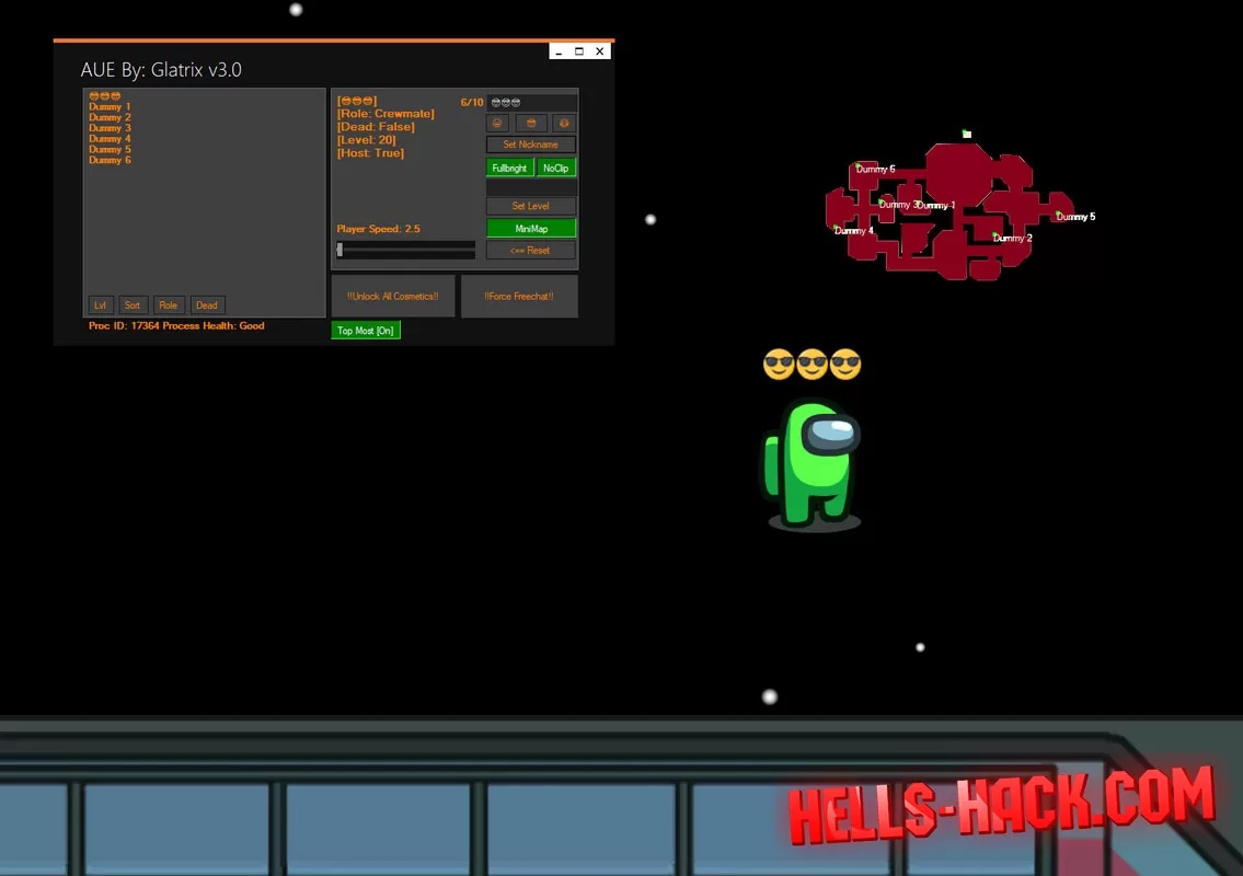 Читы на Among Us multihack Minimap, Name Changer, Fullbright 2022