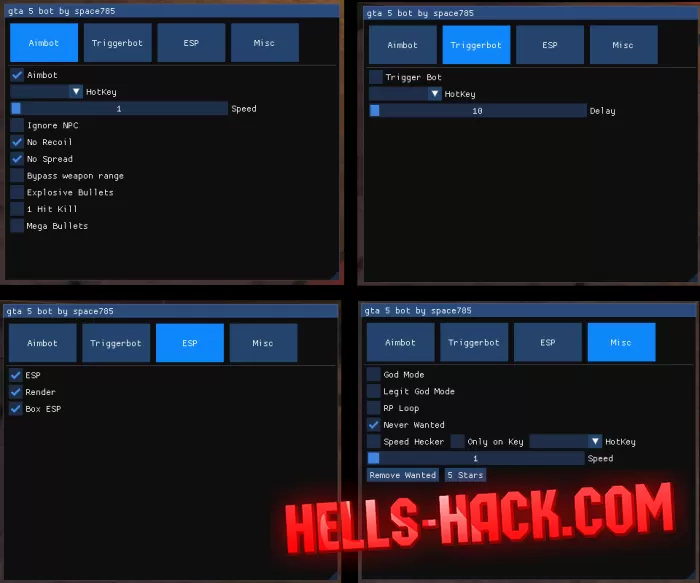 Мощный чит для GTA 5 1 Hit Kill, Aimbot, Godmode, SpeedHack 27.10.2023