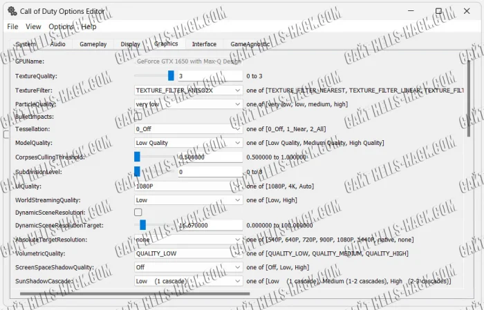 Редактор игры Call of Duty Options Editor 2024 бесплатно