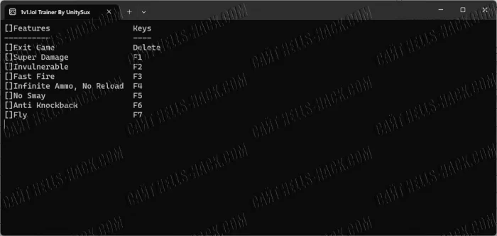 Трейнер для 1v1.lol 2025 Damage, Flyhack, Infinite Ammo
