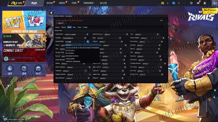 Чит marvelpublic на Marvel Rivals Aimbot, Skin Changer, Wallhack