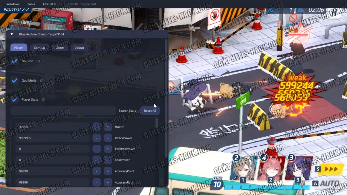 Читы для Blue Archive Multihack (Godmode, One Hit Kill) 2025