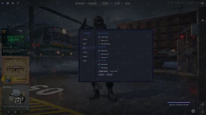 Чит Lightmoon для CS2 бесплатно aim, esp, wh, obs Bypass