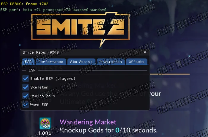 Чит Raper 9000 для Smite 2 Aimbot, Chams, Wallhack 2025