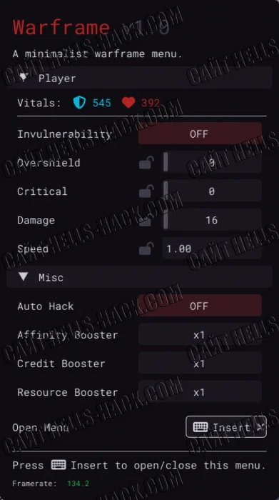 Чит minimalist для Warframe (Damage, Speedhack, Boost Resource) 2025